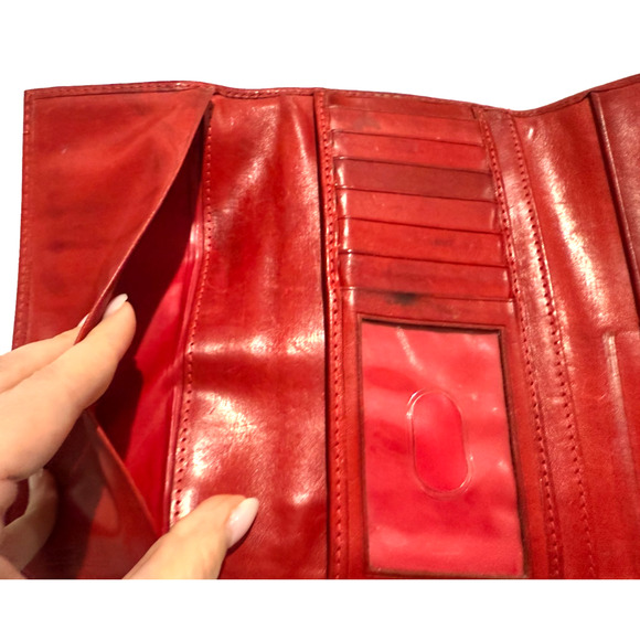 Dooney & Bourke Florentine Continental Clutch Wallet 9Y507 Red PREOWNED - Picture 8 of 10